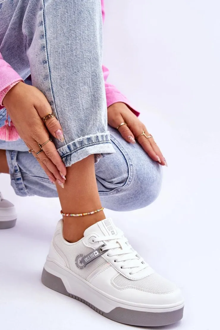 Big Star Shoes Klasyczne Sneakersy Memory Foam System Big Star LL274A024 Białe