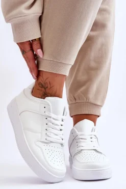 Damskie Boto Klasyczne Sportowe Buty Na Platformie Białe Larena