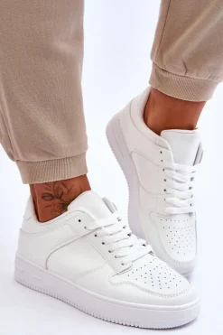 Damskie Boto Klasyczne Sportowe Buty Na Platformie Białe Larena