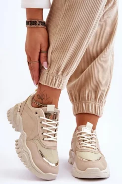 Online Boto Klasyczne Sportowe Buty Na Platformie Beżowe Need It