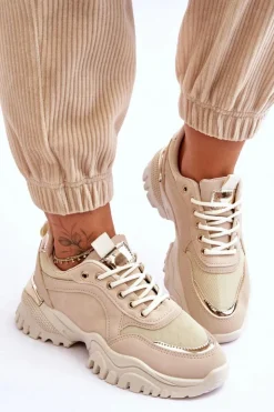 Online Boto Klasyczne Sportowe Buty Na Platformie Beżowe Need It