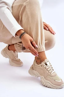 Online Boto Klasyczne Sportowe Buty Na Platformie Beżowe Need It