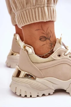 Online Boto Klasyczne Sportowe Buty Na Platformie Beżowe Need It