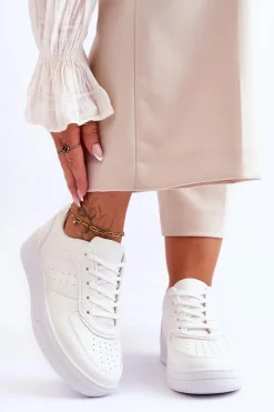 Damskie Boto Klasyczne Sportowe Buty Na Platformie Białe Feel It