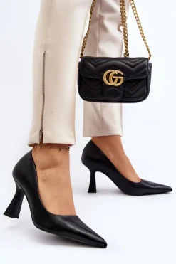 Damskie Boto Klasyczne Szpilki W Szpic Czarne Delimena