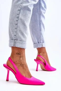 Damskie Boto Klasyczne Szpilki W Szpic Neonowy Róż Whitley