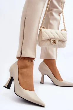 Online Boto Klasyczne Szpilki W Szpic Jasnobeżowe Delimena