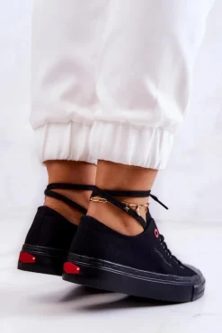 Damskie Cross Jeans Klasyczne Trampki JJ2R4019C Czarne