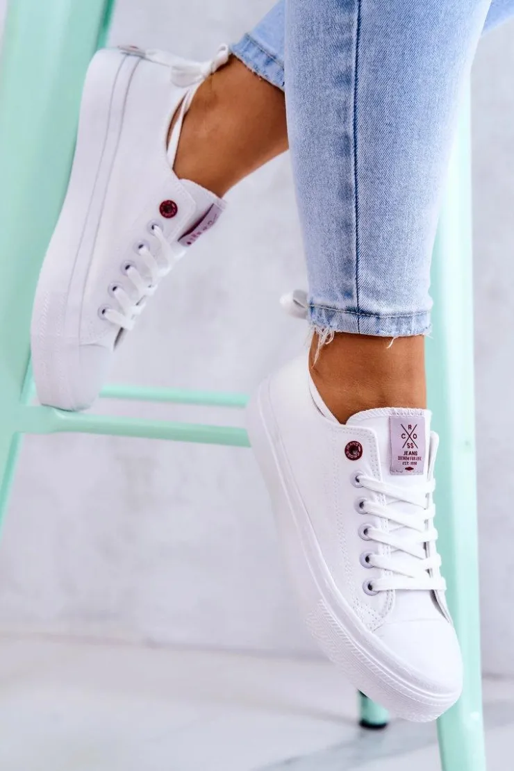 Cross Jeans Trampki Damskie Cross Jeans|Trampki Damskie Niskie*Klasyczne Trampki JJ2R4017C Białe