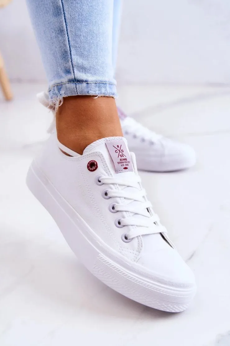 Cross Jeans Trampki Damskie Cross Jeans|Trampki Damskie Niskie*Klasyczne Trampki JJ2R4017C Białe