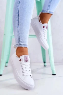 Cross Jeans Trampki Damskie Cross Jeans|Trampki Damskie Niskie*Klasyczne Trampki JJ2R4017C Białe