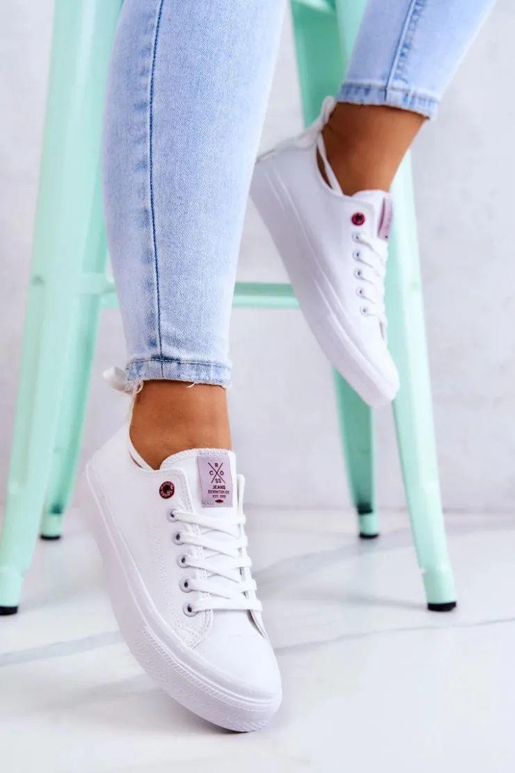 Cross Jeans Trampki Damskie Cross Jeans|Trampki Damskie Niskie*Klasyczne Trampki JJ2R4017C Białe