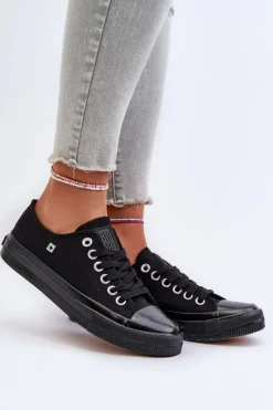 Outlet Big Star Shoes Klasyczne Trampki Damskie Big Star NN274284 Czarne