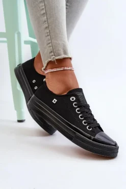 Outlet Big Star Shoes Klasyczne Trampki Damskie Big Star NN274284 Czarne