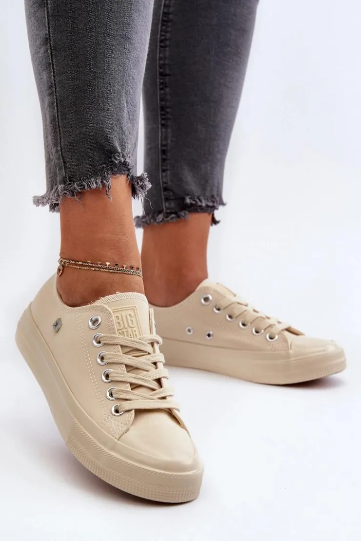 Damskie Big Star Shoes Klasyczne Trampki Damskie Big Star NN274286 Beżowe
