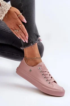 Big Star Shoes Trampki Damskie Big Star|Trampki Damskie Niskie*Klasyczne Trampki Damskie Big Star NN274291 Różowe Różowy