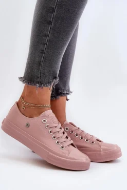 Big Star Shoes Trampki Damskie Big Star|Trampki Damskie Niskie*Klasyczne Trampki Damskie Big Star NN274291 Różowe Różowy