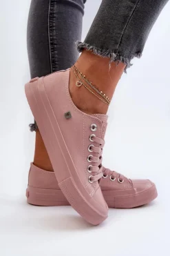 Big Star Shoes Trampki Damskie Big Star|Trampki Damskie Niskie*Klasyczne Trampki Damskie Big Star NN274291 Różowe Różowy