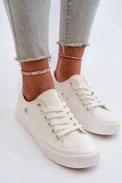 Damskie Big Star Shoes Klasyczne Trampki Damskie Big Star NN274285 Białe