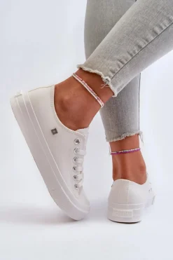 Damskie Big Star Shoes Klasyczne Trampki Damskie Big Star NN274285 Białe