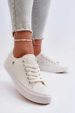 Damskie Big Star Shoes Klasyczne Trampki Damskie Big Star NN274285 Białe