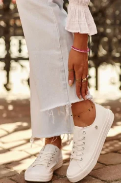 Damskie Big Star Shoes Klasyczne Trampki Damskie Big Star NN274285 Białe