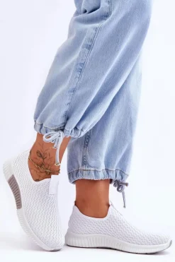 Boto Buty Sportowe Na Platformie|Sneakersy Damskie*Klasyczne Wsuwane Buty Sportowe Białe Frankie