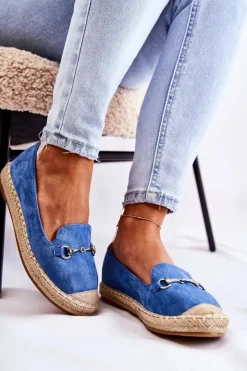 Damskie buty S.Barski Czarne Espadryle*Klasyczne Wsuwane Damskie Espadryle Niebieskie Oresa