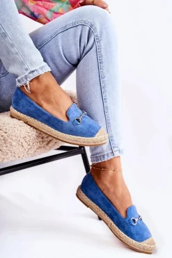 Damskie buty S.Barski Czarne Espadryle*Klasyczne Wsuwane Damskie Espadryle Niebieskie Oresa