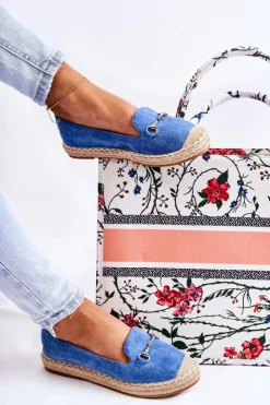 Damskie buty S.Barski Czarne Espadryle*Klasyczne Wsuwane Damskie Espadryle Niebieskie Oresa