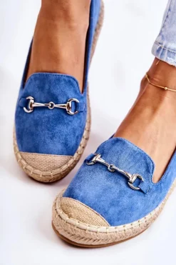 Damskie buty S.Barski Czarne Espadryle*Klasyczne Wsuwane Damskie Espadryle Niebieskie Oresa