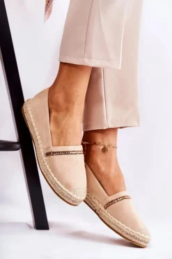 Damskie buty S.Barski Czarne Espadryle*Klasyczne Wsuwane Damskie Espadryle Beżowe Cersei