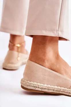 Damskie buty S.Barski Czarne Espadryle*Klasyczne Wsuwane Damskie Espadryle Beżowe Cersei