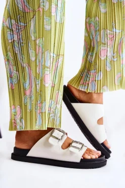 Sale Boto Klasyczne Wsuwane Klapki Damskie Białe Weston