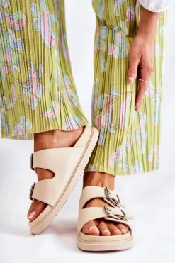 Damskie Boto Klasyczne Wsuwane Klapki Damskie Beżowe Weston