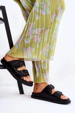 Sale Boto Klasyczne Wsuwane Klapki Damskie Czarne Weston