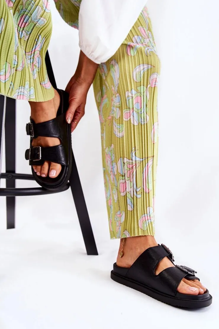 Sale Boto Klasyczne Wsuwane Klapki Damskie Czarne Weston