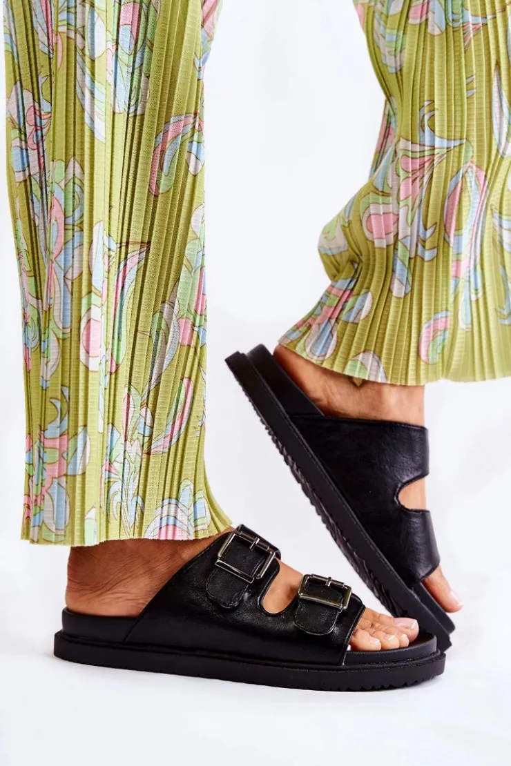 Sale Boto Klasyczne Wsuwane Klapki Damskie Czarne Weston