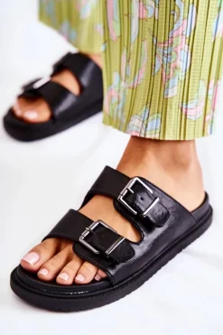 Sale Boto Klasyczne Wsuwane Klapki Damskie Czarne Weston