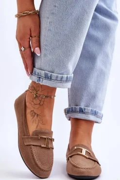 Damskie Boto Klasyczne Wsuwane Mokasyny Beżowe Carly