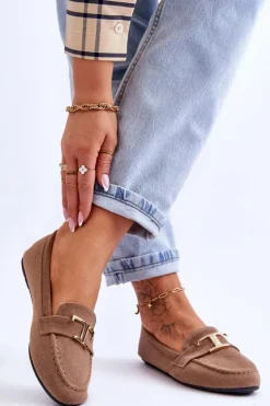 Damskie Boto Klasyczne Wsuwane Mokasyny Beżowe Carly