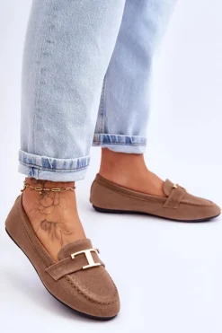 Damskie Boto Klasyczne Wsuwane Mokasyny Beżowe Carly