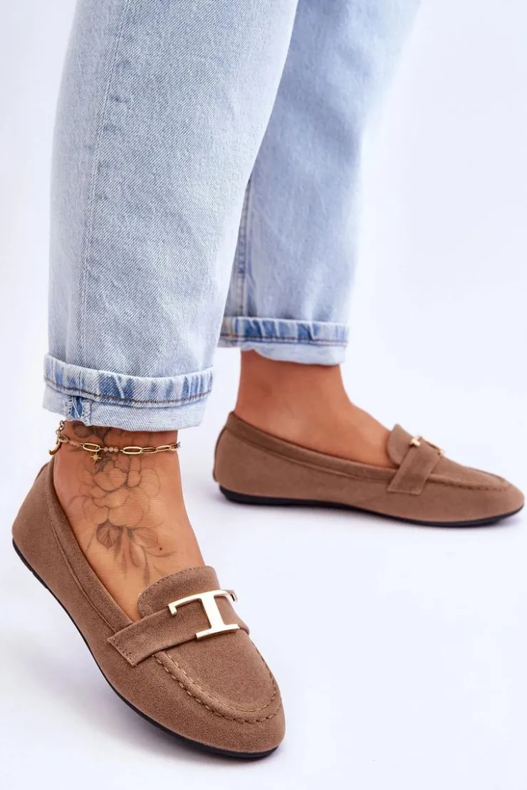 Damskie Boto Klasyczne Wsuwane Mokasyny Beżowe Carly