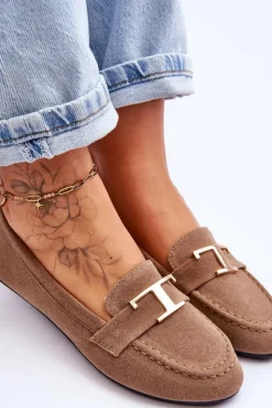 Damskie Boto Klasyczne Wsuwane Mokasyny Beżowe Carly