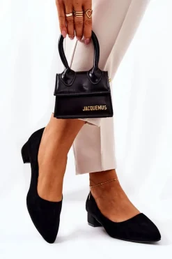 Discount Boto Klasyczne Zamszowe Czółenka Czarne Rheya