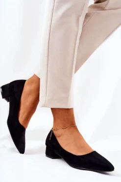 Discount Boto Klasyczne Zamszowe Czółenka Czarne Rheya