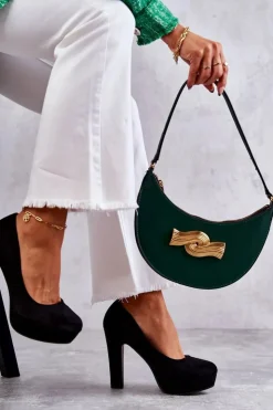 Online Boto Klasyczne Zamszowe Czółenka Na Obcasie Czarne Soro