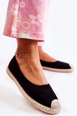 Outlet Boto Klasyczne Zamszowe Damskie Espadryle Czarne Calabria