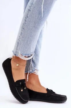 Sale Boto Klasyczne Zamszowe Mokasyny Czarne Good Time Czarny