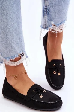 Sale Boto Klasyczne Zamszowe Mokasyny Czarne Good Time Czarny